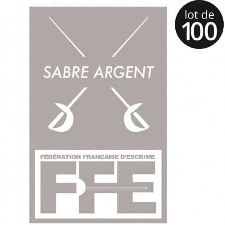 Écusson Sabre argent x100