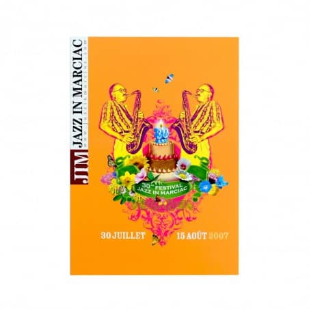 Carte postale "Affiche" Jazz in Marciac 2007 - modèle fond orange