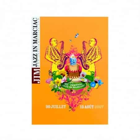 Carte postale "Affiche" Jazz in Marciac 2007 - modèle fond orange