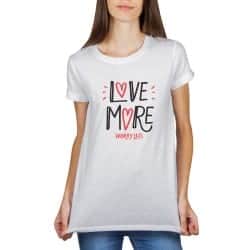 T-shirt blanc femme Love more
