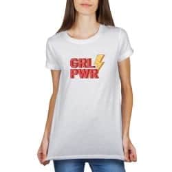 T-shirt blanc femme Girl Power