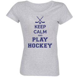 Skinny Keep Calm   Play Hockey GRIS