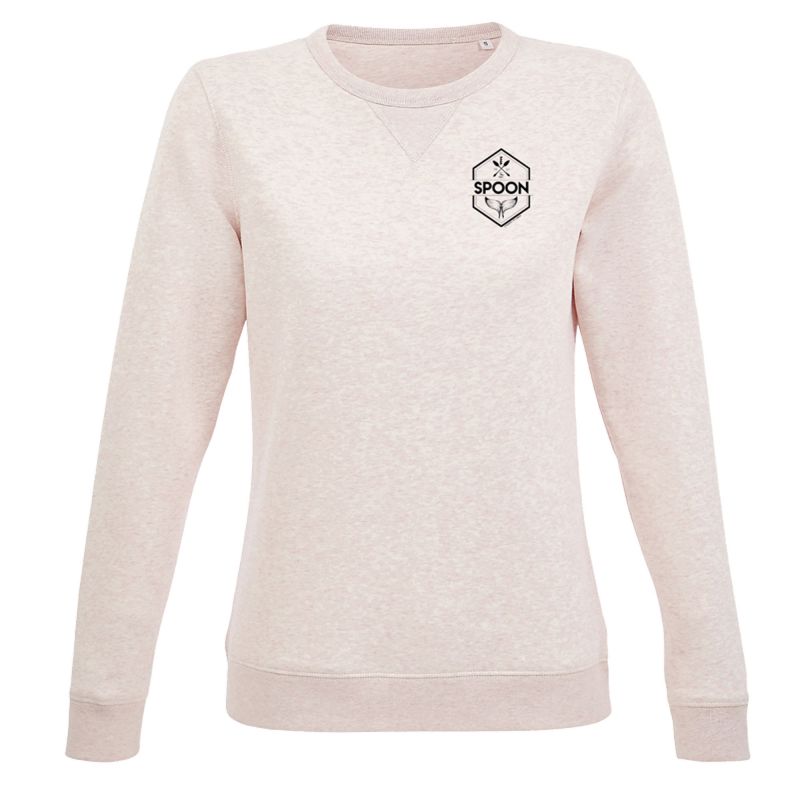 Sweat Shirt Femme ROSE CREMEUX Petit Logo Spoon Cœur Poitrine