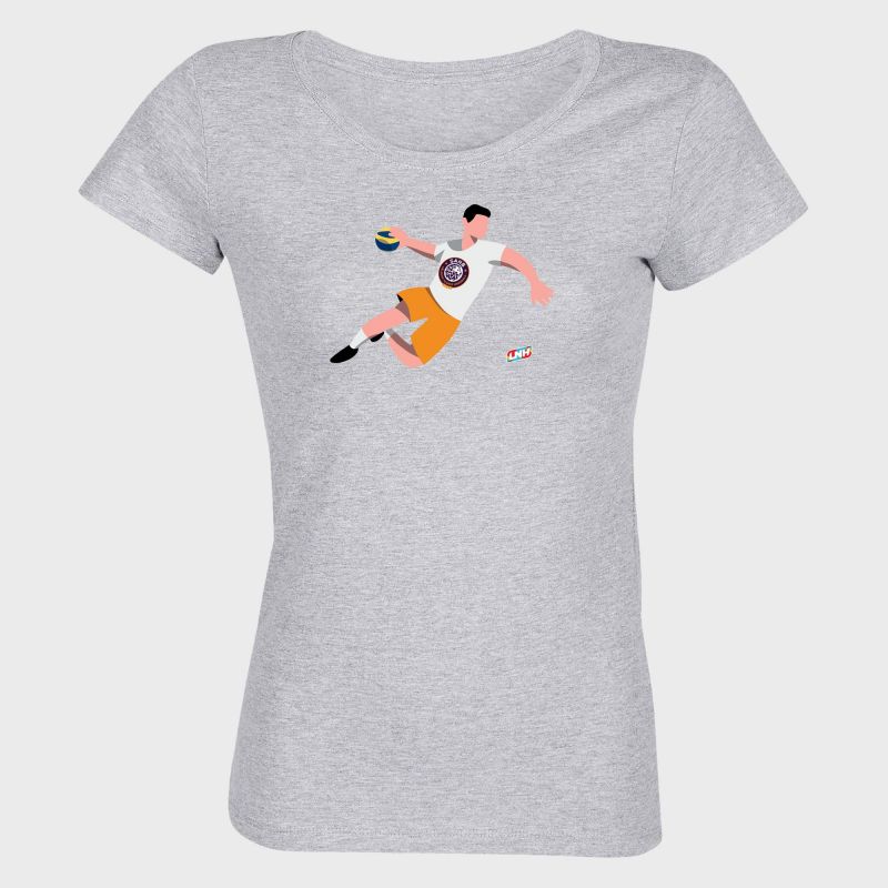 T-shirt Femme GRIS Joueur Logo Selestat Alsace Handball