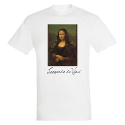 T-shirt BLANC Leonard de Vinci - Mona Lisa