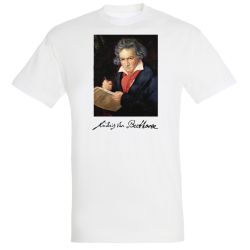T-shirt BLANC Ludwig Van Beethoven Portrait peint