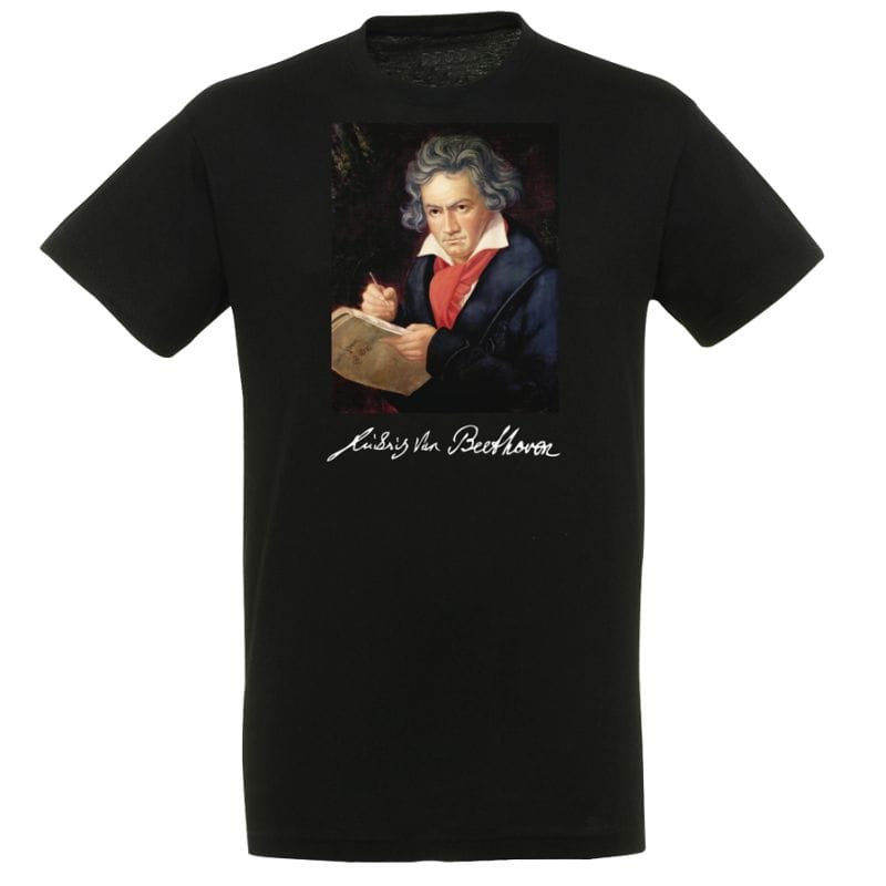 T-shirt NOIR Ludwig Van Beethoven Portrait peint