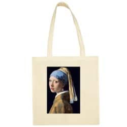 Sac Shopping ECRU Johannes Vermeer - La jeune fille à la perle