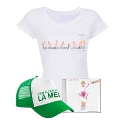 Pack T-shirt Femme BLANC PARIS La Cigale Chante en Juin Casquette S'en aller v