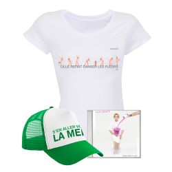 Pack T-shirt Femme BLANC LILLE + Casquette + CD / Taille XL