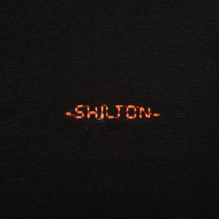 T-shirt SHILTON col V boutons NOIR