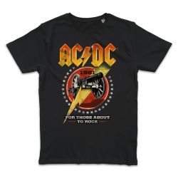 T shirt NOIR AC DC FOR THOSE ABOUT TO ROCK