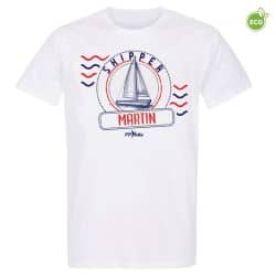 T-shirt Enfant BLANC Fédération Française de Voile Personnalisation skipper et n