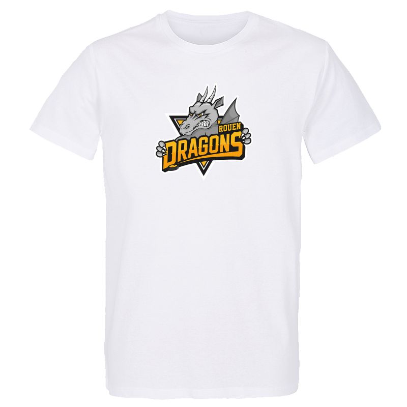 T-shirt Homme Ligue Magnus Blanc Rouen Dragons