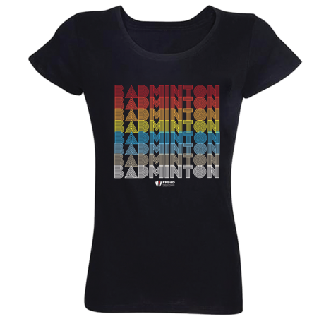 T-shirt femme - NOIR Seventies BADMINTON