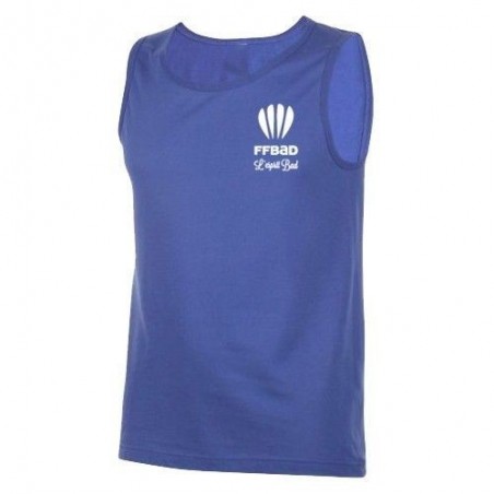 T-shirt sans manches bleu Logo FFBaD