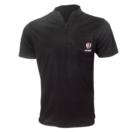 Polo Noir Arbitre Badminton