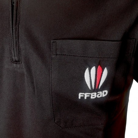 Polo Noir Arbitre Badminton