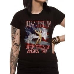 T-shirt femme Led Zeppelin Stars n Stripes USA 77