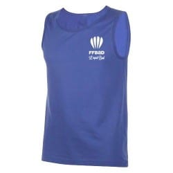 T-shirt sans manches bleu Logo FFBaD