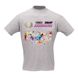 T-shirt Affiche Yonex Championnats du Monde BWF de Badminton 2010 GRIS