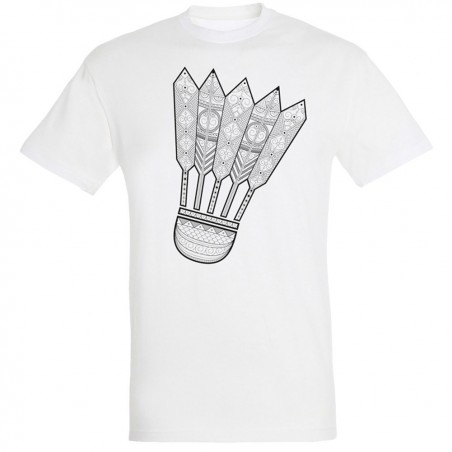 T-shirt volant Mandala Badminton Blanc
