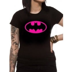 T-shirt femme Batman Block pink logo