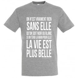 T-shirt Generique Gris Chiné Plus Belle La Vie