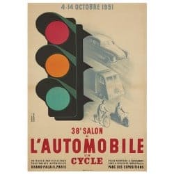 Affiche Vintage 1951 Mondial de l'Automobile